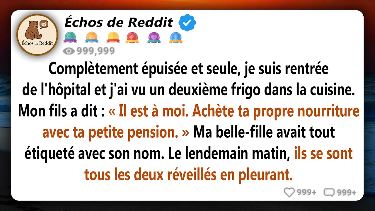 Rentrée épuisée de l'hôpital, j'ai ouvert le frigo... puis j'ai entendu quelque chose de terrifiant