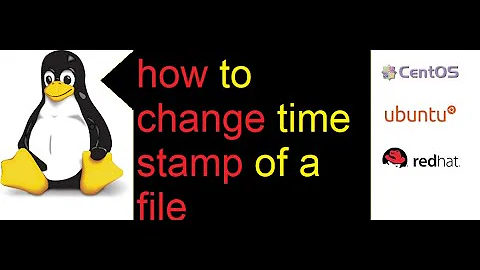 how to create blank file and change time stamp of a file with changing content of a file in redhat