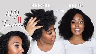 😆First Time Trying A Half Wig Natural 4C Hair Transformation Ft. HergivenHair