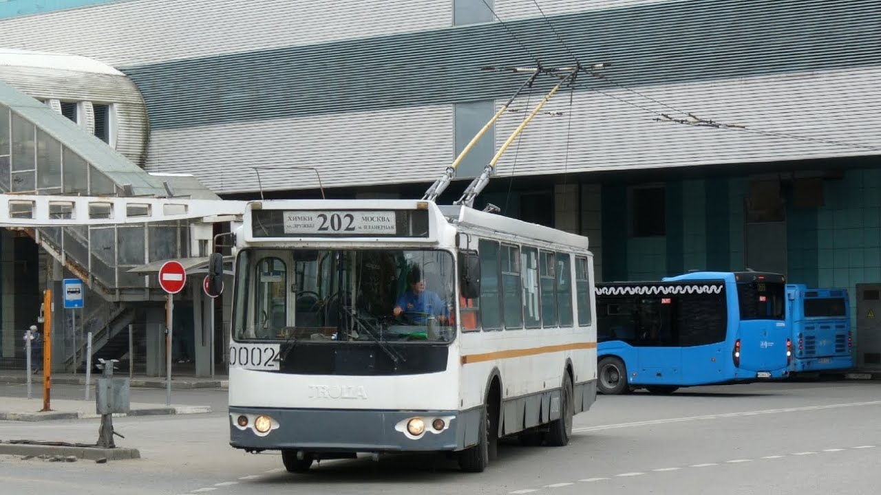 Поездка на троллейбусе ЗиУ-682Г-016.05 бн 0002, маршрут 203, город Химки