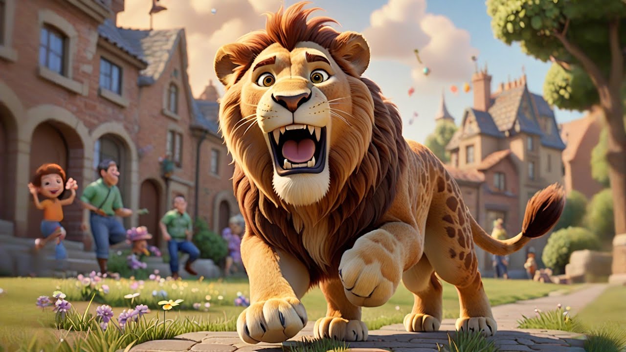 Three Laughing Lions Roar with Joy | Lion Song for Kids | Counting & Animal Sound Nursery Rhyme