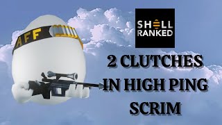 I clutched twice in a 200 ping Shell Ranked scrim! | Shell Shockers