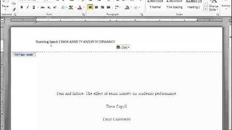 Creating an APA Header
