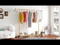 Raybee 77'' Rolling Clothing Rack, Adjustable Heavy Duty Clothes Rack With Wheels