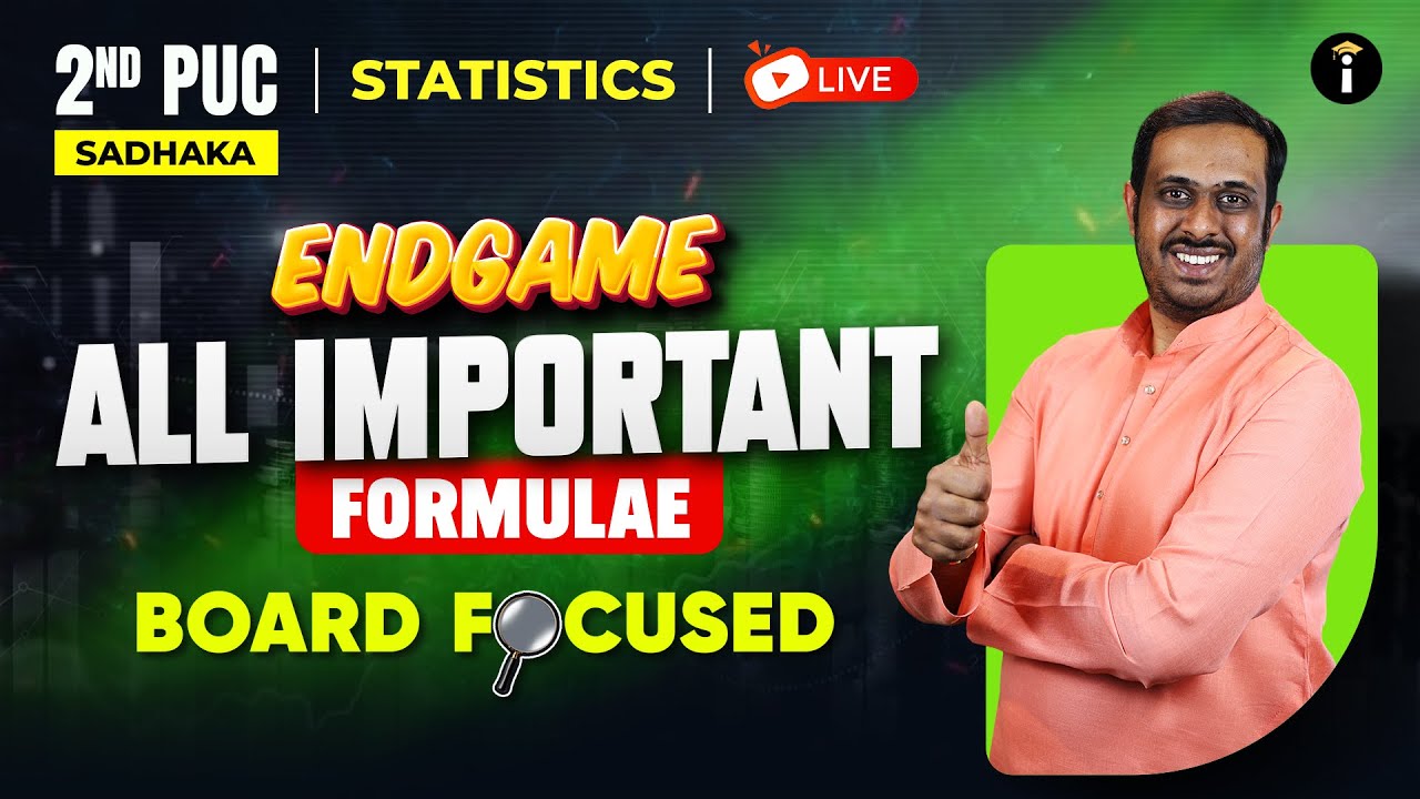 Statistics All Important Formulas LIVE | 2nd PUC Endgame for Board Exam Preparation