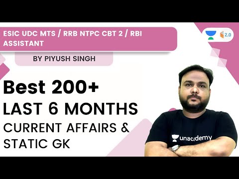 Best 200+ Last 6 Months Current Affairs & Static GK | ESIC/Railway/RBI Exam | Piyush Sir | wifistudy