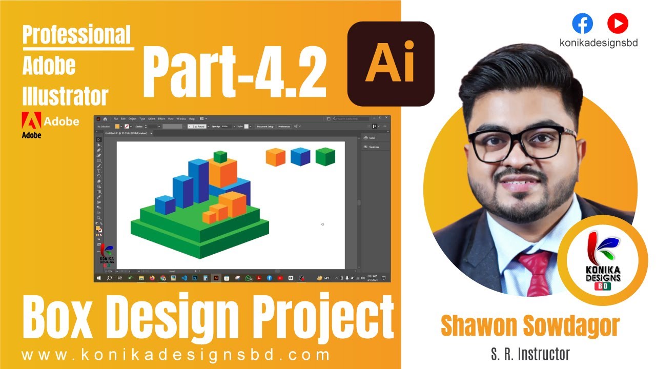 Part-4.2 | Box Design Project Illustrator | Bangla | Shawon Sowdagor | Konika Designs BD
