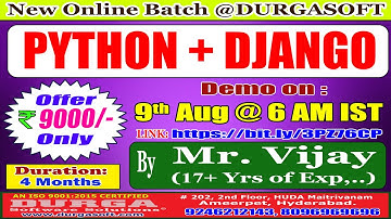 PYTHON + DJANGO Online Training @ DURGASOFT