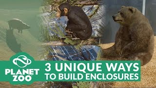 PLANET ZOO | 3 UNIQUE WAYS TO BUILD ENCLOSURES (Habitat Building Guides & Tips)