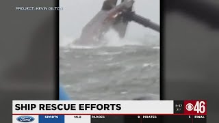 Search continues for missing crew members on capsized ship