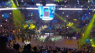 2019 NBA Playoff Warriors vs Trail Blazers. National anthem by Violinist and Player Introduction