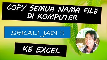 Tutorial for copy name file from folder and Subfolder at once directly to Excel