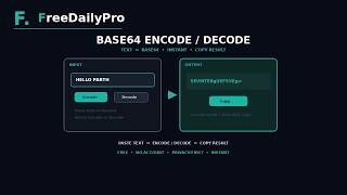 How to Encode & Decode Base64 Online Free No Signup | FreeDailyPro.com