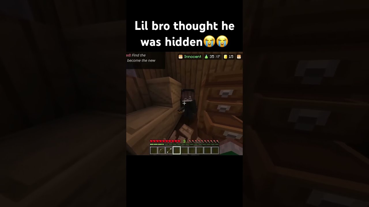 Lil Bro Thought He Was Hidden Minecraft Minecraftshorts Shorts