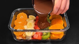 Only Fruits and Chocolate! Delicious and healthy dessert without gelatin and baking in 5 minutes