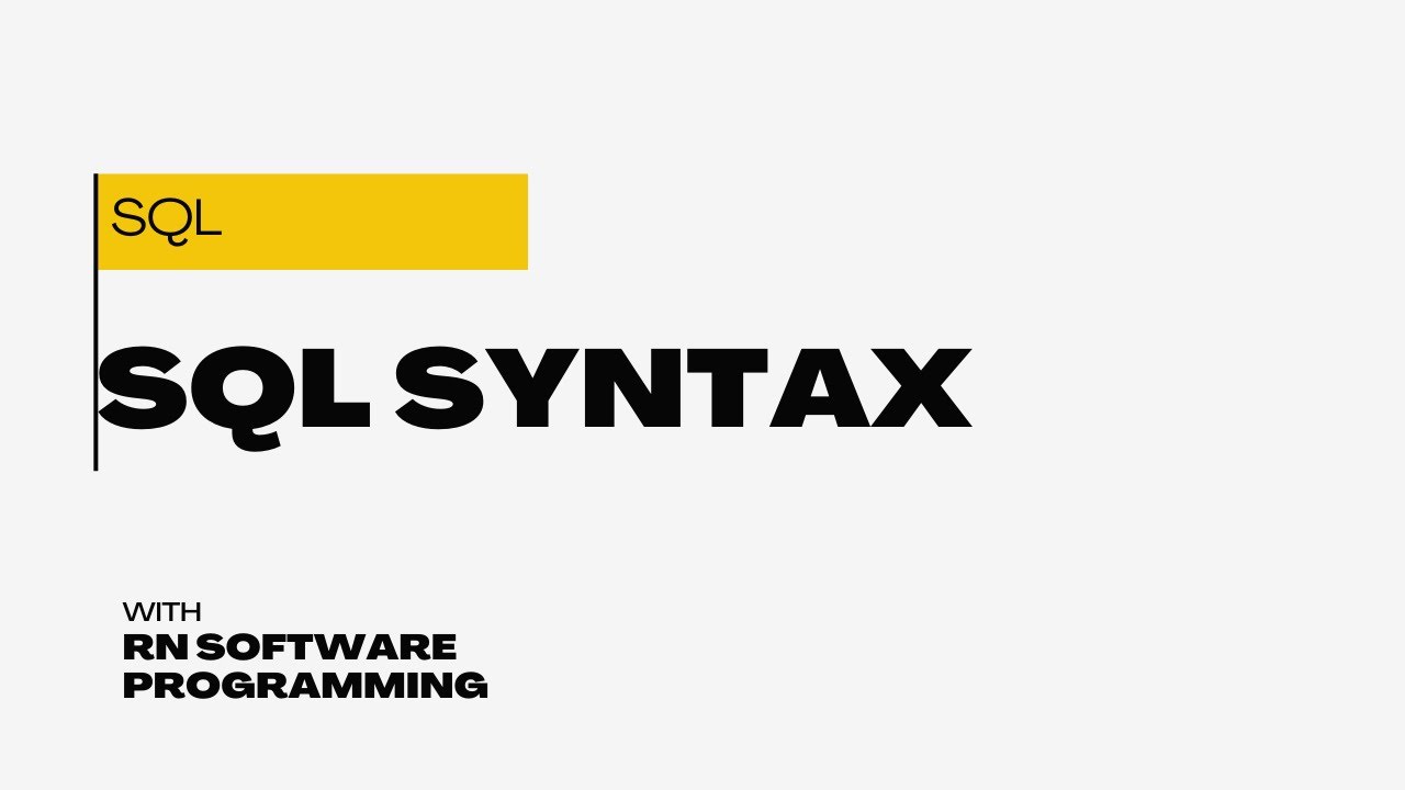 What is the basic syntax of SQL? | What is in syntax in SQL? | What are ...