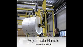 Dotec RH150 TA roll handler tilting action and adjustable handle