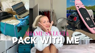 pack with me | st lucia | miami |