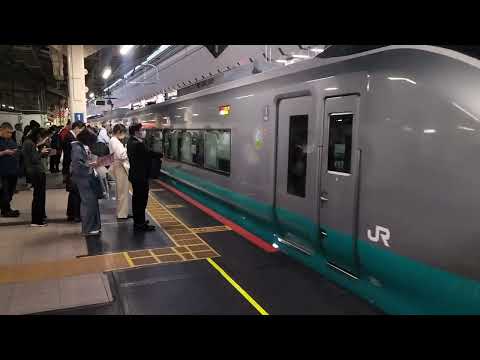 E657系カツK17編成フレッシュひたち緑(グリーンレイク)塗装東京駅発車