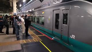 E657系カツK17編成フレッシュひたち緑(グリーンレイク)塗装東京駅発車