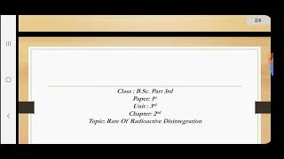 Rate of radioactive disintegration