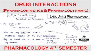 Drug Interactions (Pharmacokinetic and Pharmacodynamic) || L-10, Unit 2 || Pharmacology 4th Semester