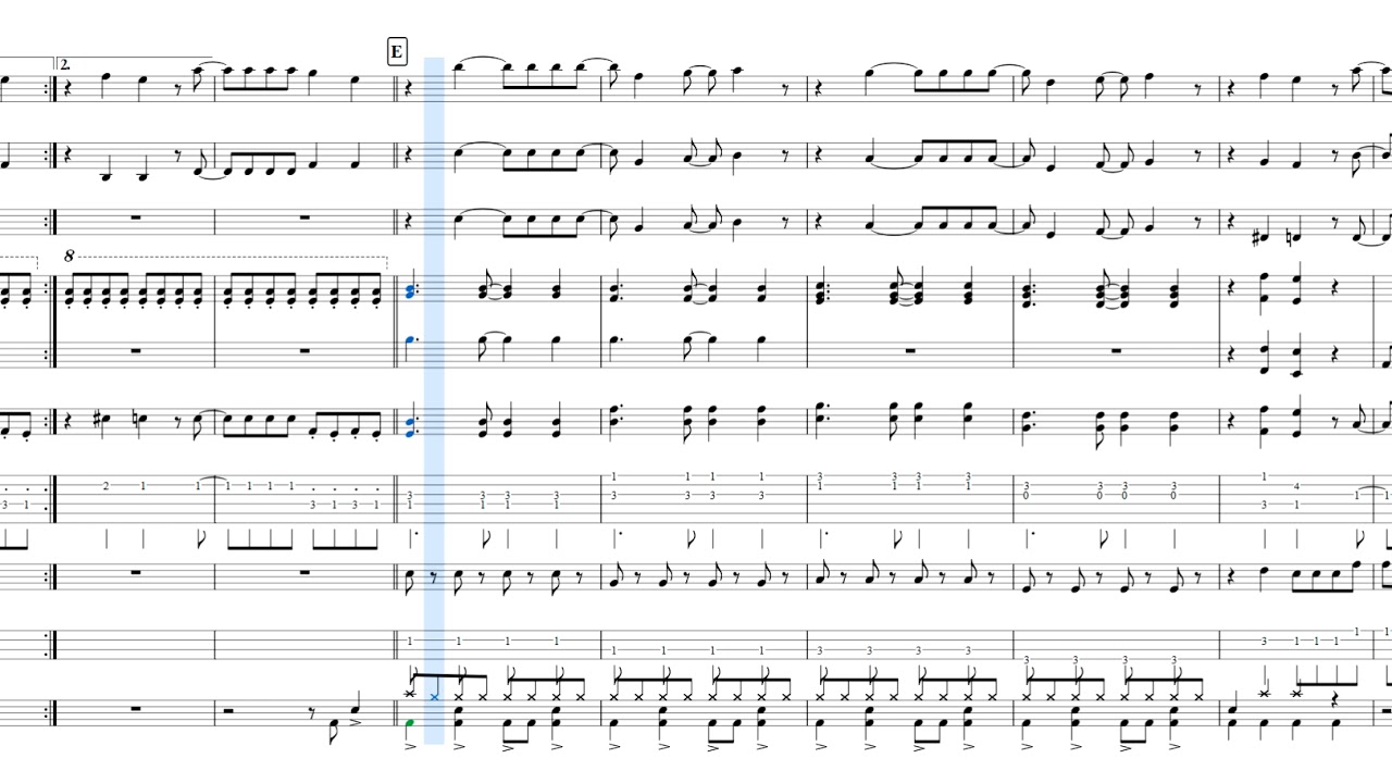 teljes partitura  -bassgitar