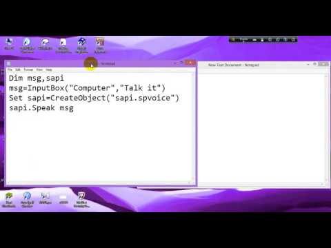 How To Make a Talking Programe Software By Using Notepad