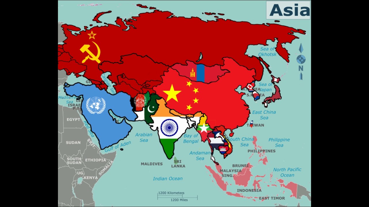 Map of Asia Timelapse (Cold War)