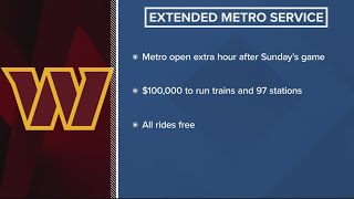 Metro expands schedule for Commanders big game Sunday against the Giants