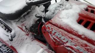 Troy Built Snow Blower with Harbor Freight Winch Lift
