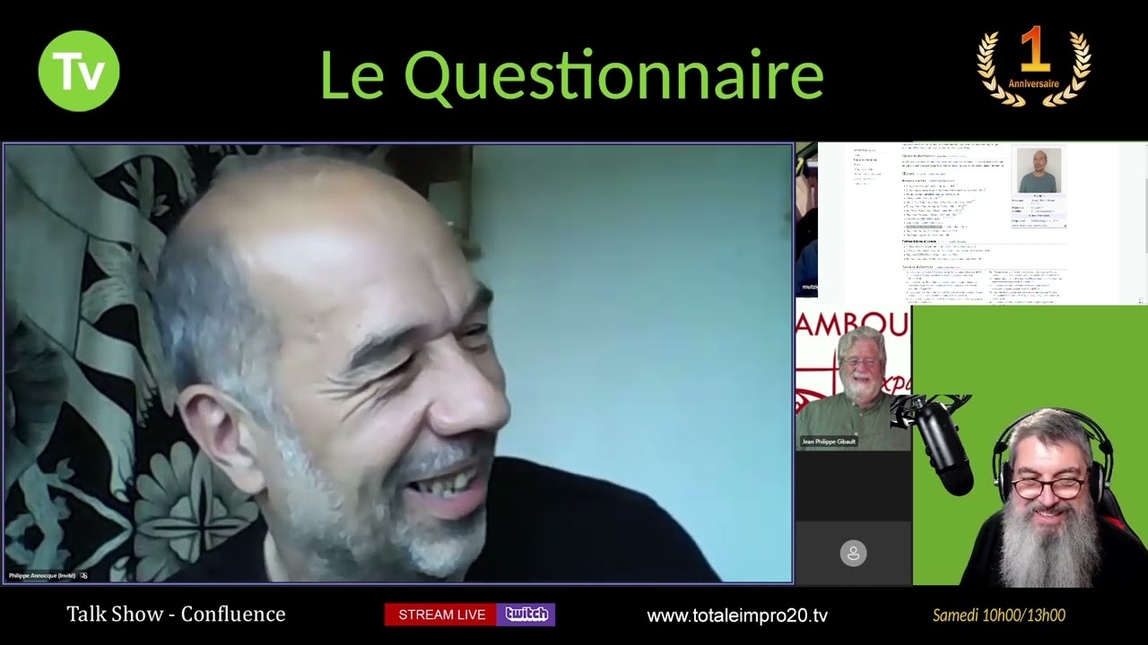 Questionnaire Philippe Annocque : Talk Show - Confluence du Sam 10/06/2023