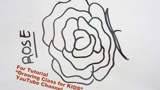 How to Draw- Easy ROSE Flower Step by Step Tutorial for Kids