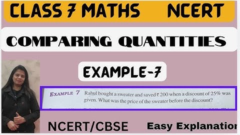Class 7 Maths Chapter 7 Example 7 - Comparing Quantities - NCERT/CBSE