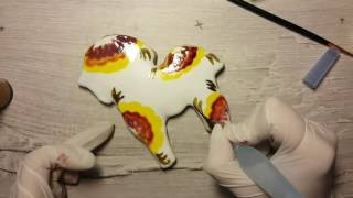 Роспись пряника лошадка. Decorating (handpainting) horse cookie a la russe Роспись пряника лошадка. Decorating (handpainting) horse cookie a la russe