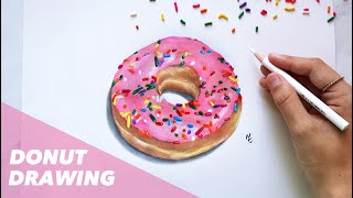 How To Draw A REALISTIC Donut With Colored Pencils