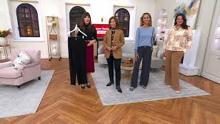 Susan Graver Liquid Knit Wide Leg Pants with Button Detail on QVC