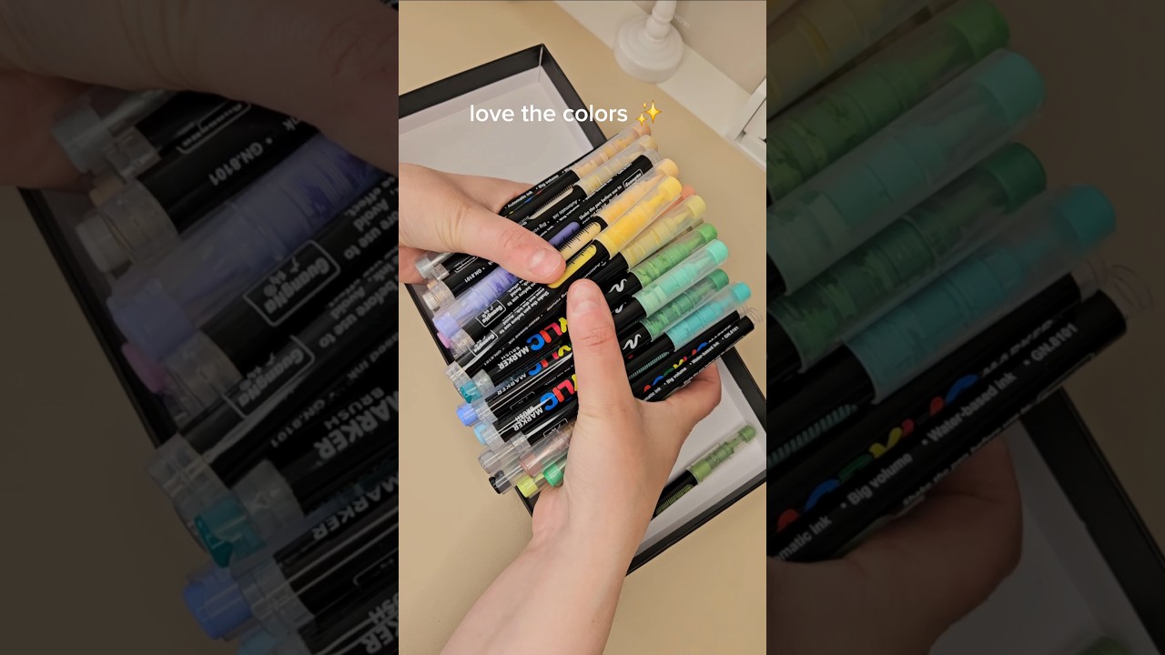 Gift from Temu ✨️72 GuangNa Acrylic Markers 🥹  draw something small with them 🌿