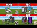 Minecraft NOOB vs PRO vs HACKER vs GOD - FAMILY GAMING PC HOUSE BUILD CHALLENGE