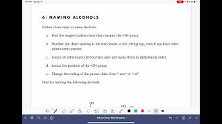 Naming alcohols
