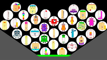 35 NUMBERBLOCKS Marble Race In Algodoo- Who will Be The CHAMPION??