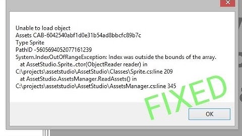 Asset Studio Unable to load object fix problem solved 2025 100%