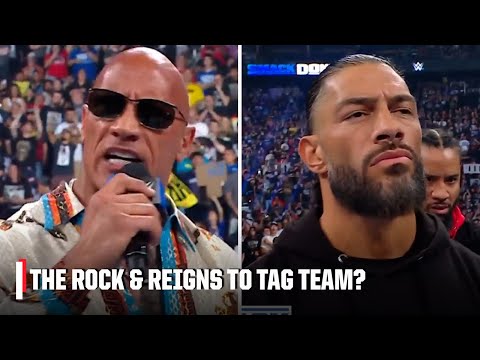 The Rock & Roman Reigns challenge Cody Rhodes & Seth Rollins to a tag team match ? | WWE on ESPN
