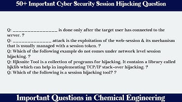 MCQ Questions Cyber Security Session Hijacking with Answers