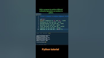 Write a program to perform different Arithmetic operations on numbers in python #python #shorts