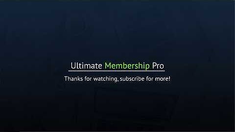 Ultimate Membership Pro Tutorials - Step 2 Create Subscription Level