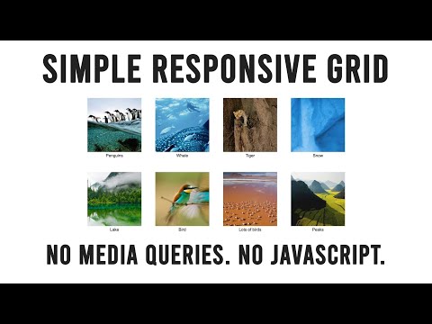 Simple Responsive Grid using only CSS. No media queries. No Javascript.