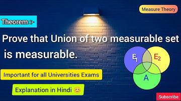 Prove that Union of two measurable set is measurable.|| UNION OF TWO MEASURABLE SET IS MEASURABLE .