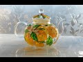 Hand painted glass teapot