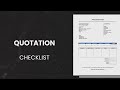 Quotations | Checklist | Terms & Conditions